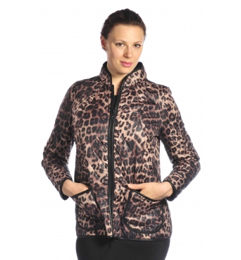 D3543 - dámský kabátek  s tygřím vzorem