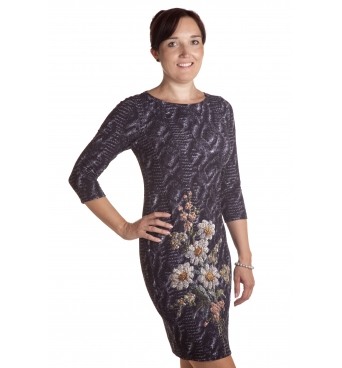 MD1634 - dámské šaty bílý květ