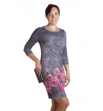 MD1636 - dámské šaty růžový květ