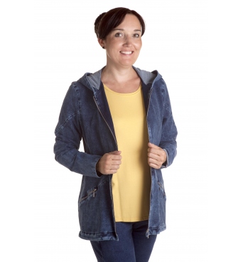 Enriqua star - dámská džínová bunda s kapucou