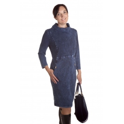 Sali - dámské džínové šaty s rolákem