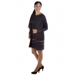 MD1606-52 - dámské šaty okrový pruh