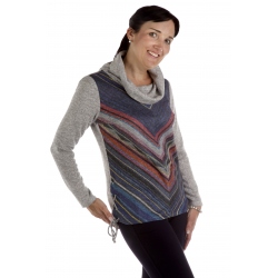 Golf szary - dámský rolák barevný vzor