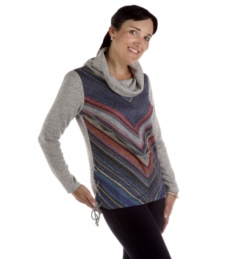 Golf szary - dámský rolák barevný vzor