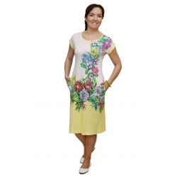  K 09-132S - dámské šaty květinový pás