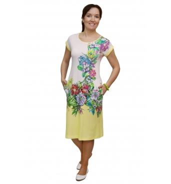  K 09-132S - dámské šaty květinový pás