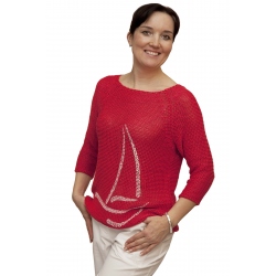 AL1976 - dámská halenka lodička červená