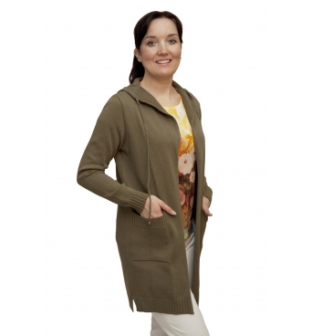 AL 4429 - dámský dlouhý zelený kardigan