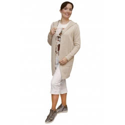 AL 4429 - dámský dlouhý  přírodní kardigan