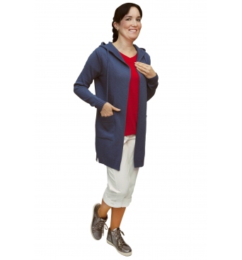 AL 4429 - dámský  dlouhý modrý kardigan