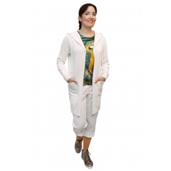 AL 4429 - dámský  dlouhý  bílý  kardigan