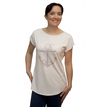 M9230 - dámské tričko kotva bílé