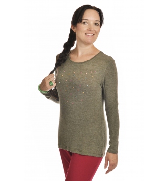 K019-505 - dámský svetřík s barevnou aplikací