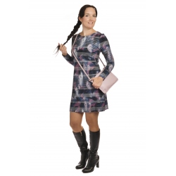 K019-575S - dámské šaty barevná peříčka v pruzích