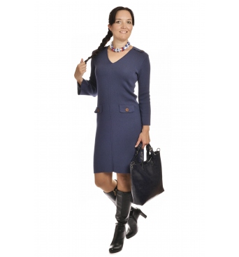 M1704 - dámské šaty Pagony modré