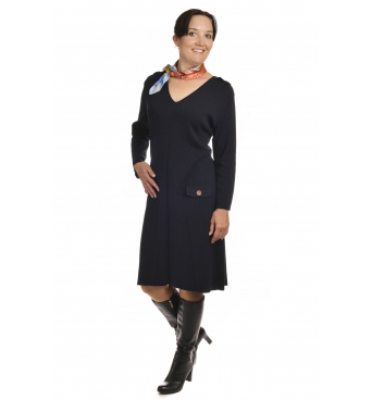 M1704 - dámské šaty Pagony tmavě  modré