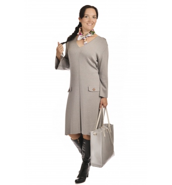 M1704 - dámské šaty Pagony šedé