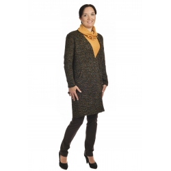 DAM435 - dámský podzimní kabát barevná melanž