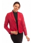 ST369 - dámské  sako satén s klopou červené