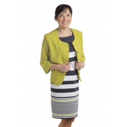 BE001 - chanel - dámský lněný kabátek pistácie