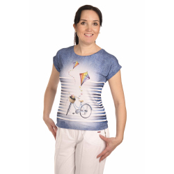 K020-124T - dámské tričko kolo džínové