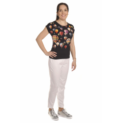 K020-136T - dámské tričko balony černé