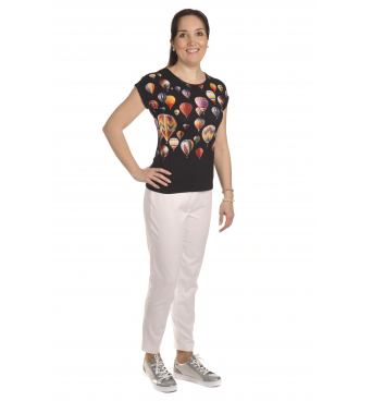 K020-136T - dámské tričko balony černé