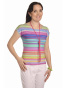 K020-129T - dámské tričko duhové proužky