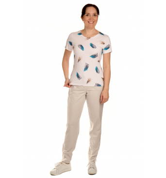 K020-107 - dámské tričko modrá pírka