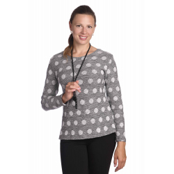 K020-868 - dámský antracitový svetr s puntíky