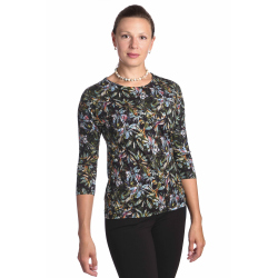 K020-880N - dámská halenka květinový vzor v duhových barvách