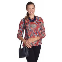 K020-875 - dámská halenka červený vzor