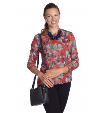 K020-875 - dámská halenka červený vzor