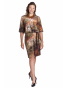 Irbis - dámské hnědobéžové šaty s florálním vzorem