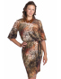 Irbis - dámské hnědobéžové šaty s florálním vzorem