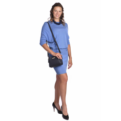 Agama - dámské jednobarevné úpletové šaty modré