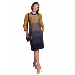 Il Tutto - dámské šaty žluto modré pruhy