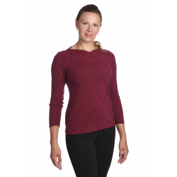 DAM456 - dámská vínová úpletová halenka