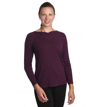 DAM456 - dámská fialová úpletová halenka