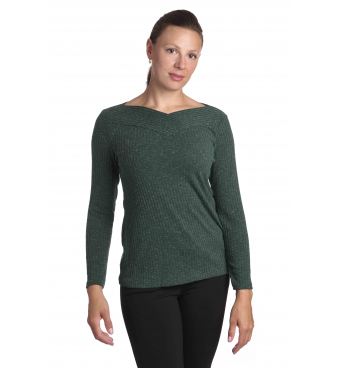 DAM456 - dámská tmavě zelená úpletová halenka