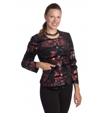 Frida - dámské společenské sako s květy