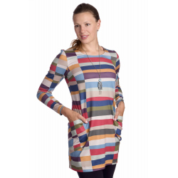 Weko - dámská dlouhá tunika barevné pruhy