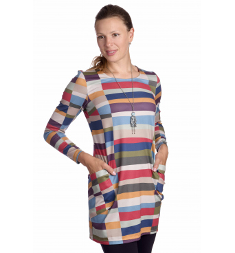 Weko - dámská dlouhá tunika barevné pruhy