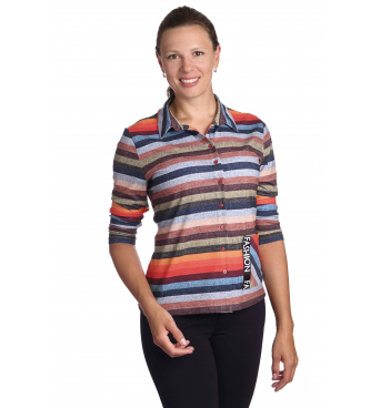 Fashion - dámská košile barevné proužky