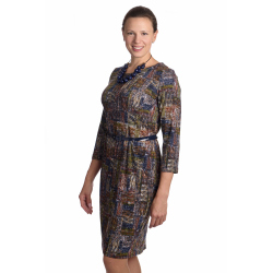 Elegance - dámské šaty  barevné kostky