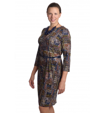 Elegance - dámské šaty  barevné kostky