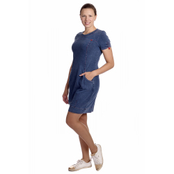 Kieszeň - dámské džínové šaty s kapsami