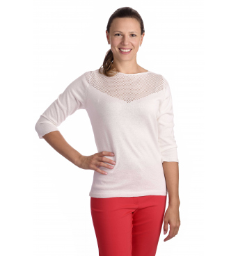 KR110 - dámská halenka síťka bílá