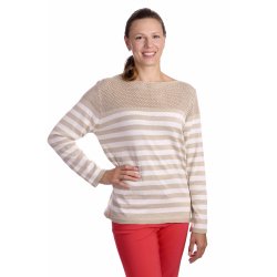 KR110 - dámská halenka proužky světlý béž