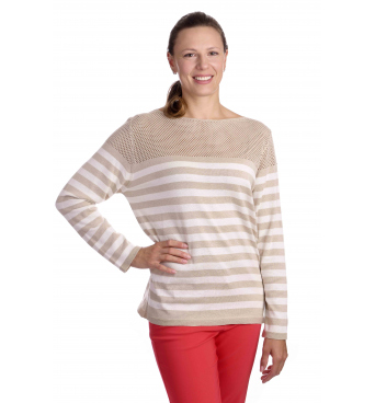 KR110 - dámská halenka proužky světlý béž